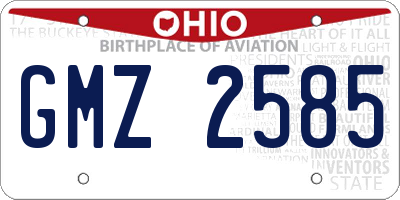 OH license plate GMZ2585