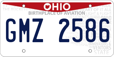 OH license plate GMZ2586