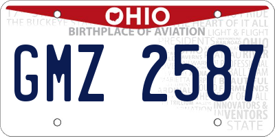OH license plate GMZ2587
