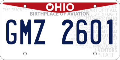 OH license plate GMZ2601