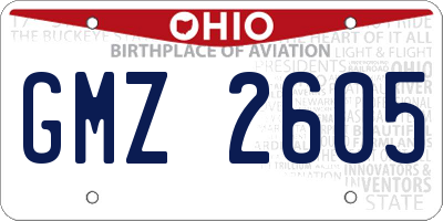OH license plate GMZ2605