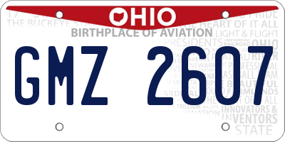 OH license plate GMZ2607