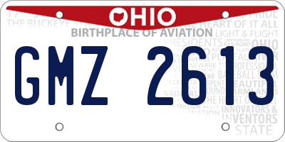 OH license plate GMZ2613