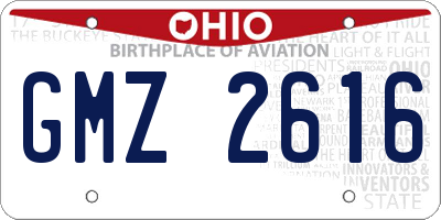 OH license plate GMZ2616