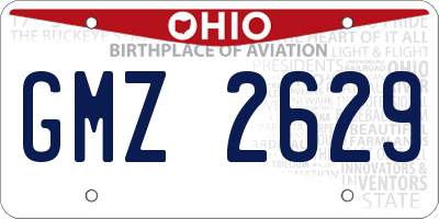 OH license plate GMZ2629