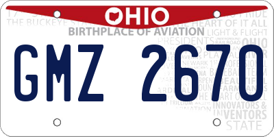 OH license plate GMZ2670