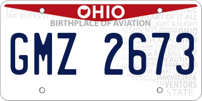 OH license plate GMZ2673