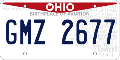 OH license plate GMZ2677