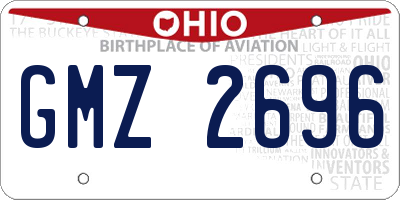 OH license plate GMZ2696