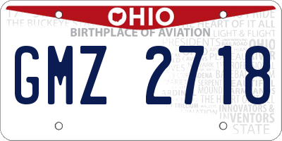 OH license plate GMZ2718