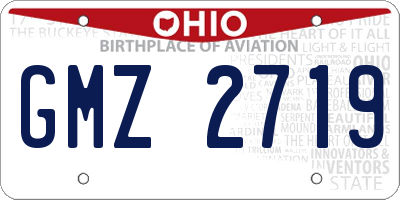 OH license plate GMZ2719