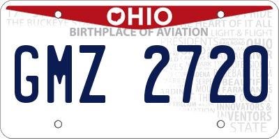 OH license plate GMZ2720