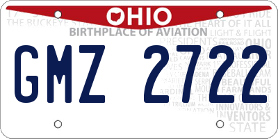 OH license plate GMZ2722