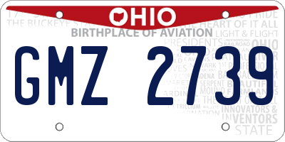 OH license plate GMZ2739