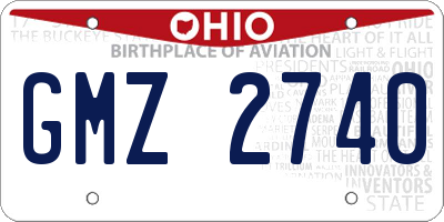 OH license plate GMZ2740