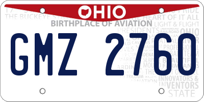 OH license plate GMZ2760