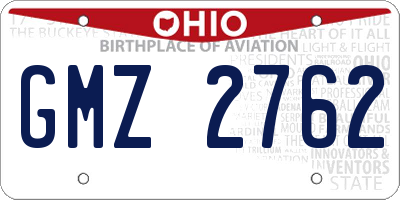 OH license plate GMZ2762