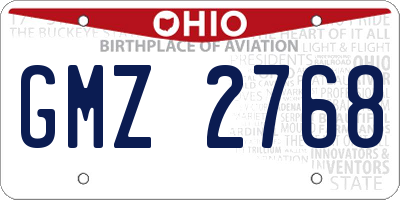 OH license plate GMZ2768