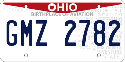 OH license plate GMZ2782