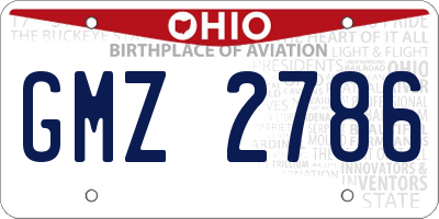 OH license plate GMZ2786