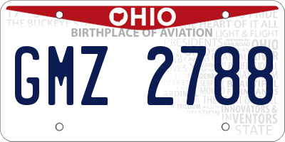 OH license plate GMZ2788