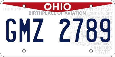 OH license plate GMZ2789