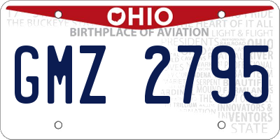 OH license plate GMZ2795