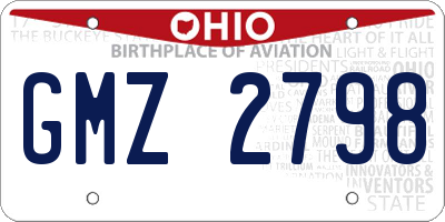 OH license plate GMZ2798