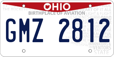 OH license plate GMZ2812