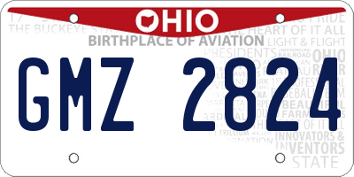 OH license plate GMZ2824