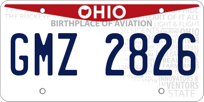 OH license plate GMZ2826
