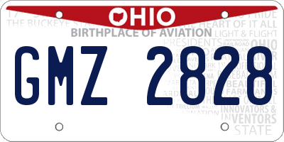 OH license plate GMZ2828