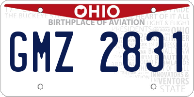 OH license plate GMZ2831