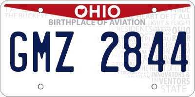 OH license plate GMZ2844