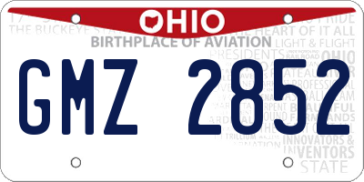 OH license plate GMZ2852