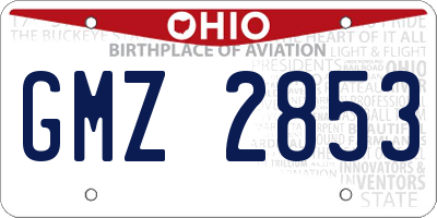 OH license plate GMZ2853