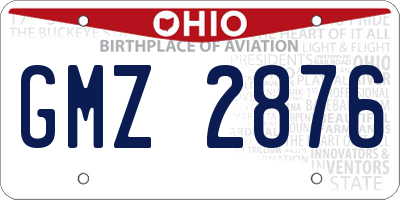 OH license plate GMZ2876