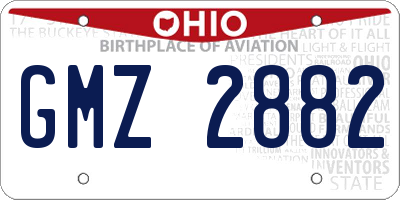 OH license plate GMZ2882