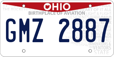 OH license plate GMZ2887