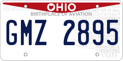 OH license plate GMZ2895