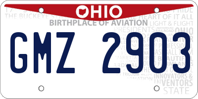 OH license plate GMZ2903