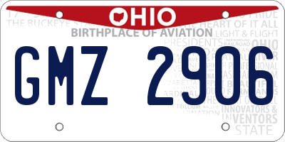 OH license plate GMZ2906