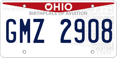 OH license plate GMZ2908