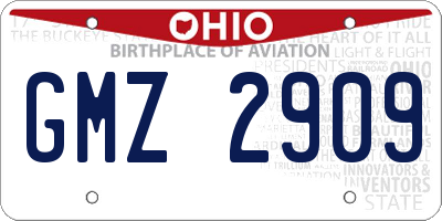 OH license plate GMZ2909