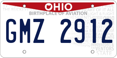 OH license plate GMZ2912