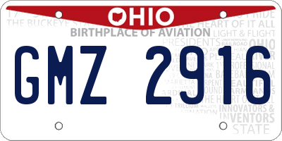 OH license plate GMZ2916