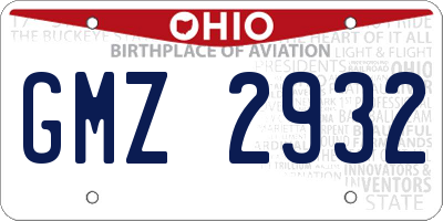 OH license plate GMZ2932