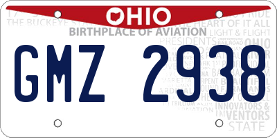 OH license plate GMZ2938