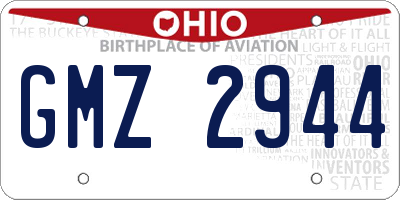 OH license plate GMZ2944