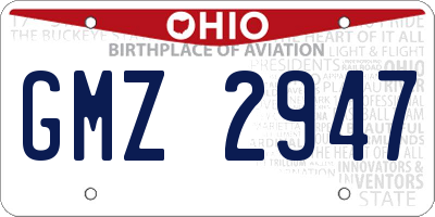 OH license plate GMZ2947